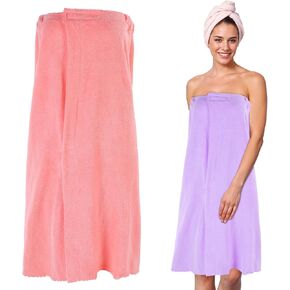 2Pcs Towel Wrap for Women, Fluffy Bath Robe With Adjustable Closure, After Shower Towel Robe