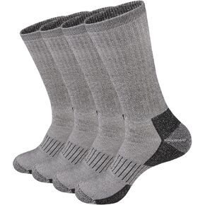 ECOEY Men's Merino Wool Cushioned Hiking Trekking Crew Socks 4 Pairs, Middle Calf Length with Moisture Wicking in Kuwait