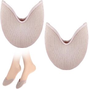 Toe Pouches Pads 1 Pair Ballet Dance Pointe Pad Protects Toes Half Cushions Ballet Shoes Toe Covers Sponge Dancer Soft Elastic Pointe Toe Caps for Women Girls Dance Protector Forefoot