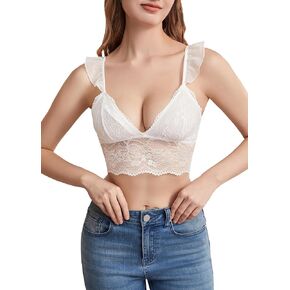 Luna & Sun Women Soft Deep v Floral Lace Breat Top Top Flocal Camisole Camisole Bralette Bralette