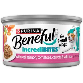 Purina Beneful Small Breed Wet Dog Food with Gravy, IncrediBites with Real Salmon - (Pack of 12) 3 oz. Cans