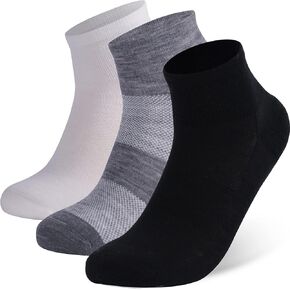 90% Merino Wool Socks for Men Athletic Ankle Socks for Women with Arch Support Breathable Soft Wool Ankle,3 Pairs