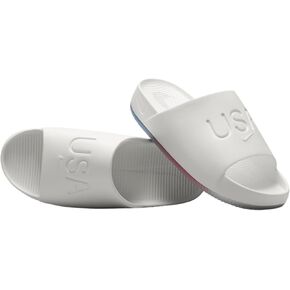 Nike Calm Men's Slides (FV5601-100, Sail/Old Royal/Sport Red) Size 11