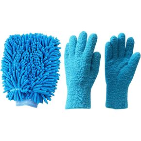 3 Pcs Microfiber Towel Mittens Car Wash Mitts Microfiber Cleaning Mitts Car Cleaning Gloves Microfiber Cloth Gloves Small Reusable Cleaning Gloves