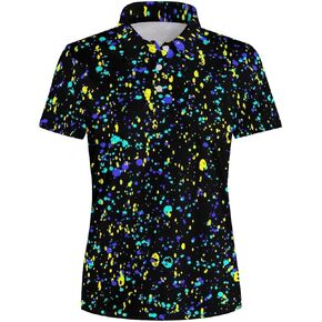 Womens Golf Shirts Moisture Wicking Funny Print Polo Shirts Short Sleeve Quick Dry Golf Shirts for Women
