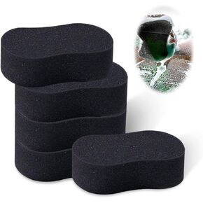 5 PCS Car Wash Sponge, Multi-Purpose and Easy-to-Grip Cleaning Sponge, High Density Professional Car Detailing Sponge, Great Use for Cars Motorcycle Bike Bathroom Household Cleaning (Black)
