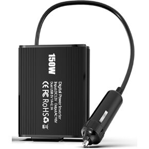 150W Power Inverter 12V DC to 110V AC for Car Refrigerator