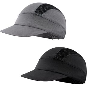 baotongle 2pcs Cycling Cap Cooling Skull Cap Helmet Liner with Sun Visor Sun Protection Running Bike Cap for Men Women Under Helmet