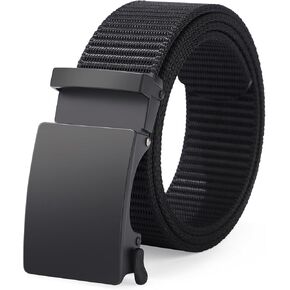 أحزمة Ratchet Awayt Owder Nylon للرجال - لا يوجد ثقب حزام جولف ويب غير رسمي للجينز مع مشبك الشريحة