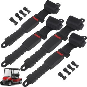 حزام مقعد Golf Cart Universal Golf Cart Belts مجموعة قابلة للسحب من 4 لسيارة Golf Cart Club Ezgo Yamaha Go Kart ATV UTV مع ترقيات قابلة للسحب