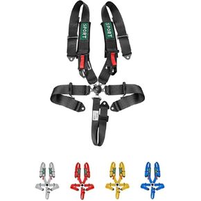 5 Point Racing Harness SFI Approved Seat Belt Market Bucket Seats Protection Heavy Duty Shoulder Pads Quick Release Cam Lock Latch Mechanism fit Go-Kart Racing Car UTV ATV