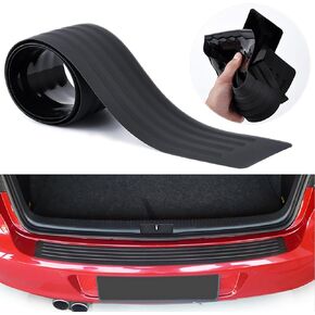 Rear Bumper Protector Guard Universal Black Rubber Scratch-Resistant Trunk Door Entry Guards Accessory Trim Cover for SUV/Cars(35.5Inch)