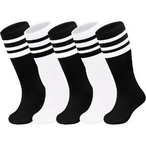 Olreco 5 Pack Toddler Kids Soccer Socks Socks Baseball Socks Youth Boys Girls Knee High Softball Football Accessories Cotton