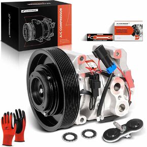 A-Premium AC Compressor with A/C Clutch (8 Groove, 6.1875" Pulley) Compatible with Freightliner Cascadia 12.8L, 14.8L, 15.6L 2011-2017 (with DD13 DD15 Engine), Replace# 2265771000, 22-65771-000