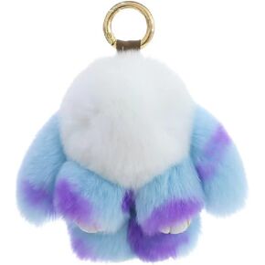 Soft Fluffy Rabbit Keychain Cute Plush Bunny Key Rings Plush Bunny Key Rings Faux Fur Keyring Pompom Keychain Decoration