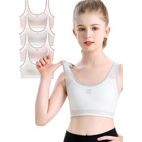 Training Bras for Girls 8-14 Seamless Cotton Girls Bras with Breathable Pads Sports Bras Ultra Breathable Soft