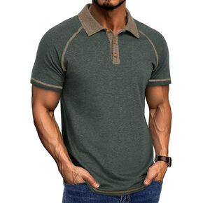 Polo Shirts for Men Short Sleeve Button T-Shirt Stylish Golf Tops