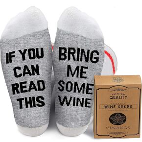 VINAKAS Funny Wine Socks - Unique Gift for Dad or Mom - Soft Cotton Material for All-Day Comfort - Ideal for Birthdays, Holiday Presents, Dinner Party Favors or Simply Lounging at Home.
