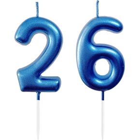 2.36" Number Candles Birthday Gifts for Women Men Birthday Decorations Birthday Candles Numbers Happy Birthday Candles for Cake 2 Candle for Women for Men (White, 25th)