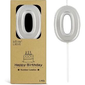 BEAN LIEVE Blue Birthday Candles Number 1, Blue Number Candles, Cake Number Candles for Birthday Parties and Wedding Anniversary Celebrations