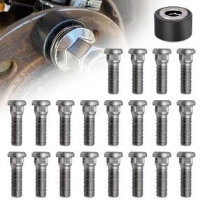 RULLINE 20PCS M12 x 1.5, 45mm Long Wheel Studs with Wheel Stud Installer Upgrade Wheel Studs Compatible with Toyota, Chevrolet, Lexus, Pontiac. Effortless Replacement Safe, Time-Saving