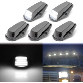 LED LED LED أعلى مصابيح سقف الكابينة الاستبدال لـ F150 F250 F350 1984-1997 ، F250 HD 1997 ، F Super Du-Ty 1988-1997 ، مصباح Clearancewhite ، استبدل OE EOTZ15442E ، F3HZ15442B (Clear Len Amber Lights)