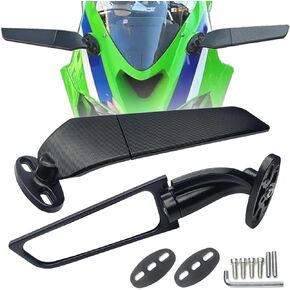 Large Size Motorcycle Mirrors Stealth Wind Wing Side Rearview Mirrors Compatible With 2025 Kawasaki Ninja 500 Ninja 650 Ninja 400 300 2025 ZX6R ZX10R ZX4RR ZX14R GSXR 1000 600 750