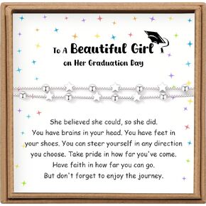 JoycuFF Graduation Gifts for Her, Class of 2025, 5th 8th Grade, High, College, Masters Degree Graduation Bracelet for Friend Daughter Sister Granddaughter