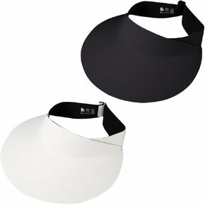 MULIMU 2 Pcs Sun Visor Hats for Womens Summer UV Protection UPF 50+ Wide Brim Ponytail Beach Caps Korean Style Golf Cap Sun Visors hat Black