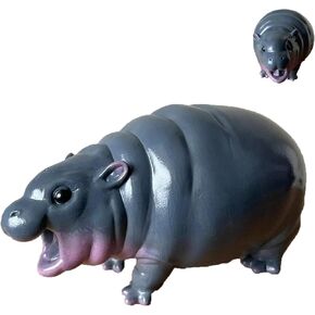 Moo Deng Baby Hippo Statue,Moo Deng Ornament,Pygmy Hippo,House Hippo Figurine for Coffee Table, Office, Bedroom Decor Entryway Modern Farmhouse Shelf Decoration