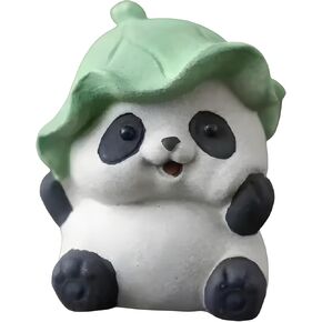 Panda Tea Pet Feng Shui Ornament - 1.97 "النحت المصنوع يدويًا Zisha Clay ، هدية حظ سعيد لمحبي الشاي ، ديكور مكتب المكتب والثقافة الصينية القابلة للتحصيل