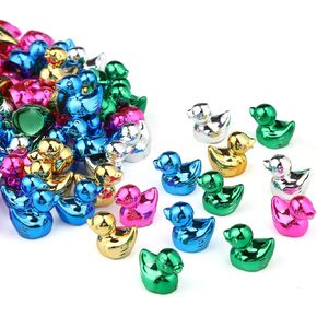 100 pcs أشكال بطة مصغرة لامعة ملونة electroplate duck تمثال ديكور حديقة صغيرة المناظر الطبيعية للحيوانات النحت حوض السمك والبحث