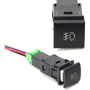 Ijdmtoy Factory Style 4-Pole 12V Push Butting Switch W/LED مصابيح مؤشر متوافقة مع مصابيح الضباب ، DRL ، شريط ضوء LED ، إلخ ، تويوتا كامري كورولا (الحجم: 22.8 × 22.5 مم)