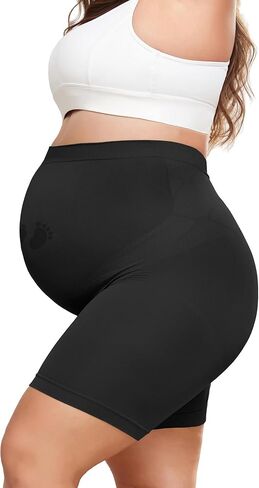 Maternity Shapewear for Under Dresses Over Belly Pregnancy Underwear Mid-Thigh High Waist Shorts Panties for Baby Shower in Saudi Arabia