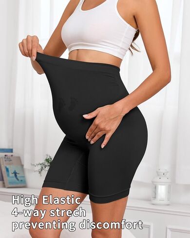 Maternity Shapewear for Under Dresses Over Belly Pregnancy Underwear Mid-Thigh High Waist Shorts Panties for Baby Shower in Saudi Arabia