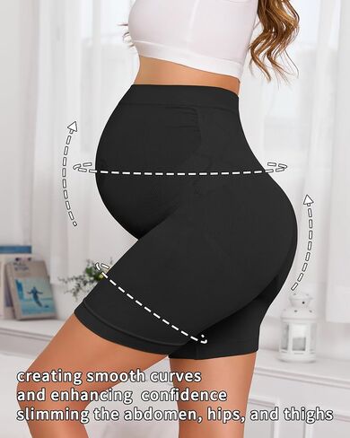 Maternity Shapewear for Under Dresses Over Belly Pregnancy Underwear Mid-Thigh High Waist Shorts Panties for Baby Shower in Saudi Arabia