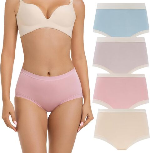 VISSAY Women's Cotton Underwear 4-Pack - Cotton Panties for Women in Saudi Arabia