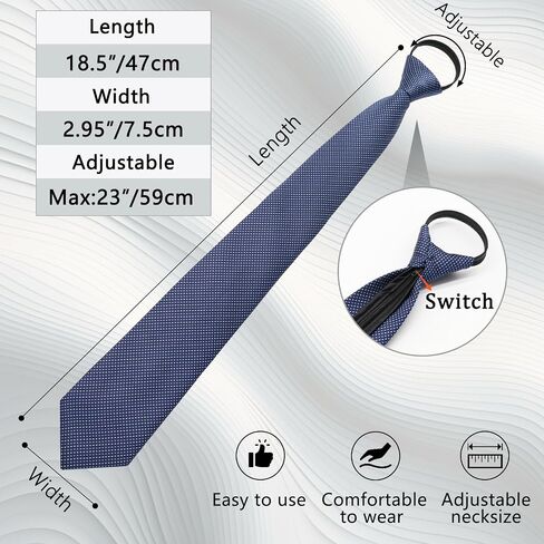 Zipper Ties for Men Adjustable Pre Tied Mens Necktie Set Classic Stripe Neck Tie 4PCS /6 PCS in Saudi Arabia