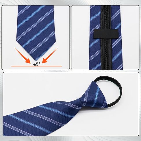 Zipper Ties for Men Adjustable Pre Tied Mens Necktie Set Classic Stripe Neck Tie 4PCS /6 PCS in Saudi Arabia
