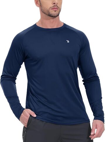 BGOWATU Men's Hiking Shirts Long Sleeve Sun Shirts UPF 50+ Athletic T-Shirts Quick Dry Rash Guard in Saudi Arabia
