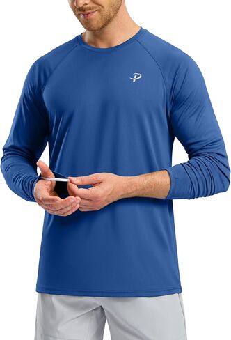 Pudolla Men's Sun Protection Shirts UV SPF UPF 50+ Rash Guard Long Sleeve Lightweight Quick Dry Brethable Swimming Fishing in Kuwait