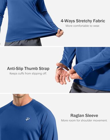 Pudolla Men's Sun Protection Shirts UV SPF UPF 50+ Rash Guard Long Sleeve Lightweight Quick Dry Brethable Swimming Fishing in Kuwait