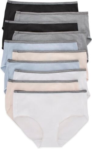 Hanes Women's Cotton Stretch Panties, Moisture-Wicking Cotton Underwear, 10-Pack (Colors May Vary) in Kuwait