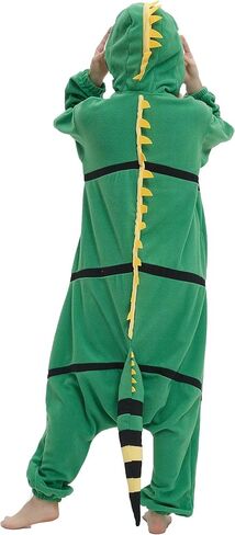DarkCom Unisex Adult Green Lizard Onesie Halloween Costume One Piece Animal Pajamas Women Men Sleepwear Christmas Pajamas in Saudi Arabia