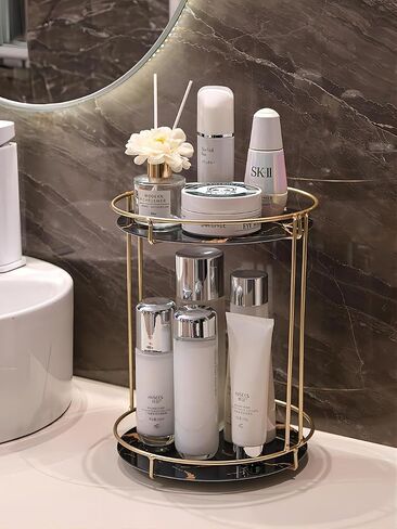Gold Storage Rack, Bathroom Table Shelf, Perfume Tray, Beautiful Appearance, Super Capacity, Complete Your Daily Storage (QS-20-1) (QS-19-1) in Saudi Arabia