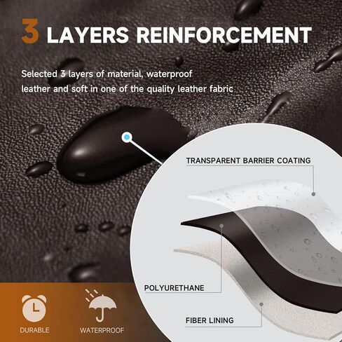 Waterproof Seat Covers for Dining Chairs Soft PU Leather Dining Chair Seat Covers set of 4, Durable and Wipeable Kitchen Chair Slipcover Protector with Elastic Band for Dining Room (Coffee, 4Pcs) in Kuwait