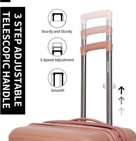 Carry-On Suitcase – 20 Inch Lightweight Hard Shell Travel Luggage for Women and Men, Spinner Wheels & TSA Lock (Rose Gold, 20 inch carry-On) in Saudi Arabia