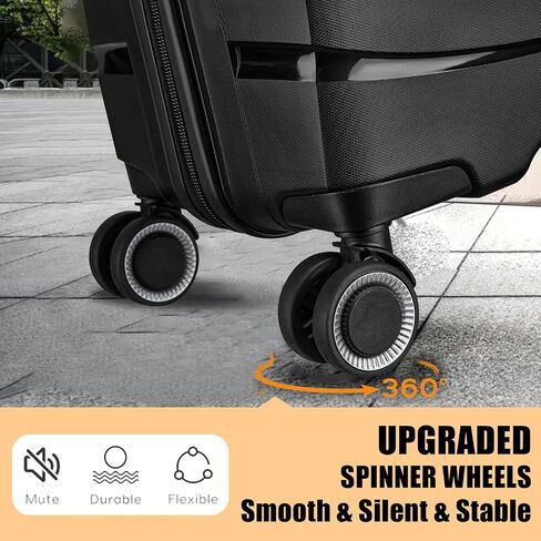 Fancial Expandable Luggage with Spinner Wheels, Green, Carry-On 20-Inch in Kuwait