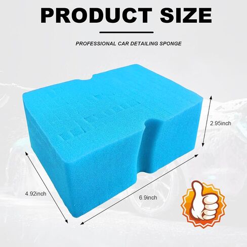 Car Wash Sponge, Large Scratch-Free Cross Cut Sponge for Soap and Rinseless Washing, Durable Ultra Soft Foam Grid Extra Absorbent Car Cleaning Sponge Pad, Car Accessories (Sky Blue) in Kuwait