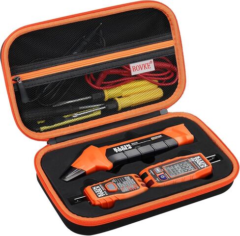 BOVKE Carrying Case for Klein Tools ET310 AC Circuit Breaker Finder Electric Tester & 80041 Outlet Repair Tool Kit & RT250 GFCI Outlet Tester with Supplies, Electrical Tools Storage Bag Holder, Black in Saudi Arabia